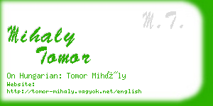 mihaly tomor business card